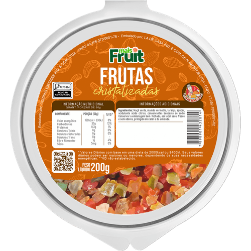 Frutas Cristalizadas 200g